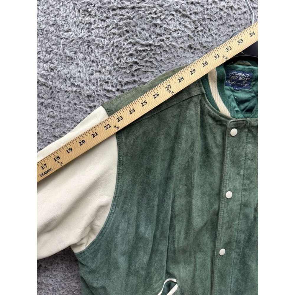 Vintage Gap Best Basics State Champs 1954 Suede Varsity Jacket Green Mens Size L - Picture 16 of 16